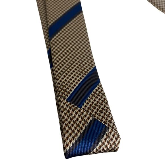 NWT Brioni Flannel and Blue Striped Tie Hand Made in Italy 100% Silk - Picture 4 of 14